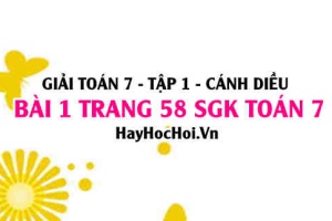 Giải bài 1 trang 58 Toán 7 Tập 1 SGK Cánh Diều: Tính chất dãy tỉ số bằng nhau